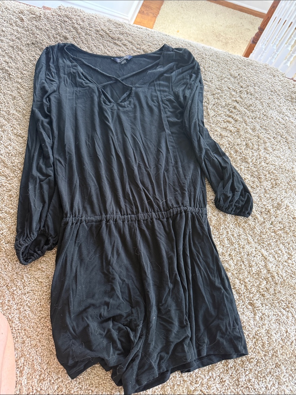 American Eagle Outfitters Black Long Sleeve Romper